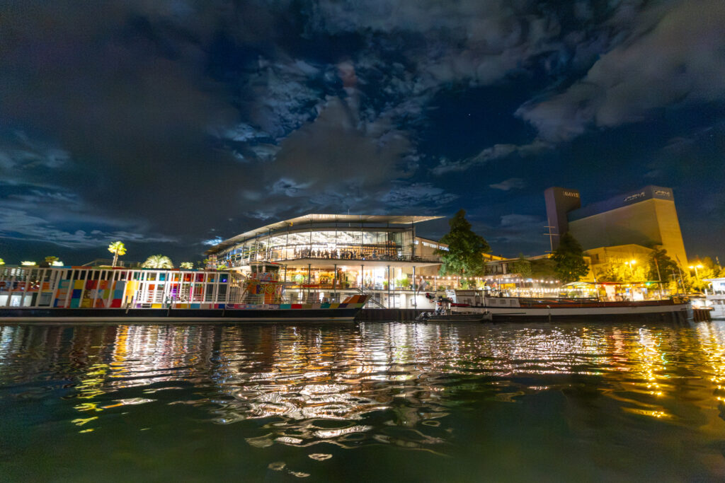 Rheinhafen Basel bei Nacht Hochzeitsfeier Sand Oase
